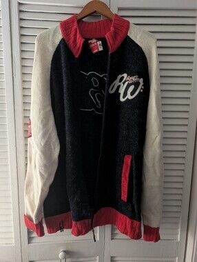 Rocawear Black, White & Red Zip-Up Sweater Jacket